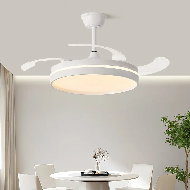 Modern Minimalist Retractable Fan Ceiling Fan Light — Living Room & Dining Room (Model DL-72050) — view 2