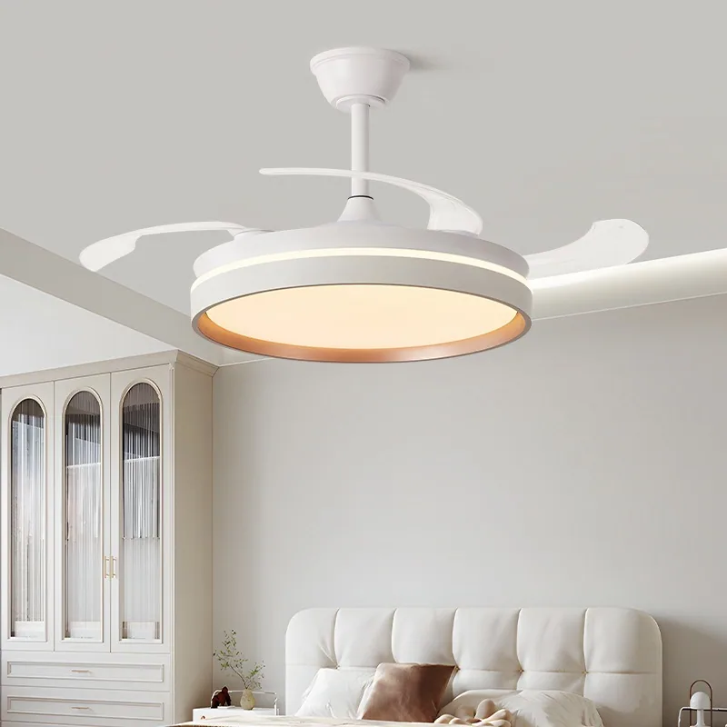 Modern Minimalist Retractable Fan Ceiling Fan Light — Living Room & Dining Room (Model DL-72050) — view 4