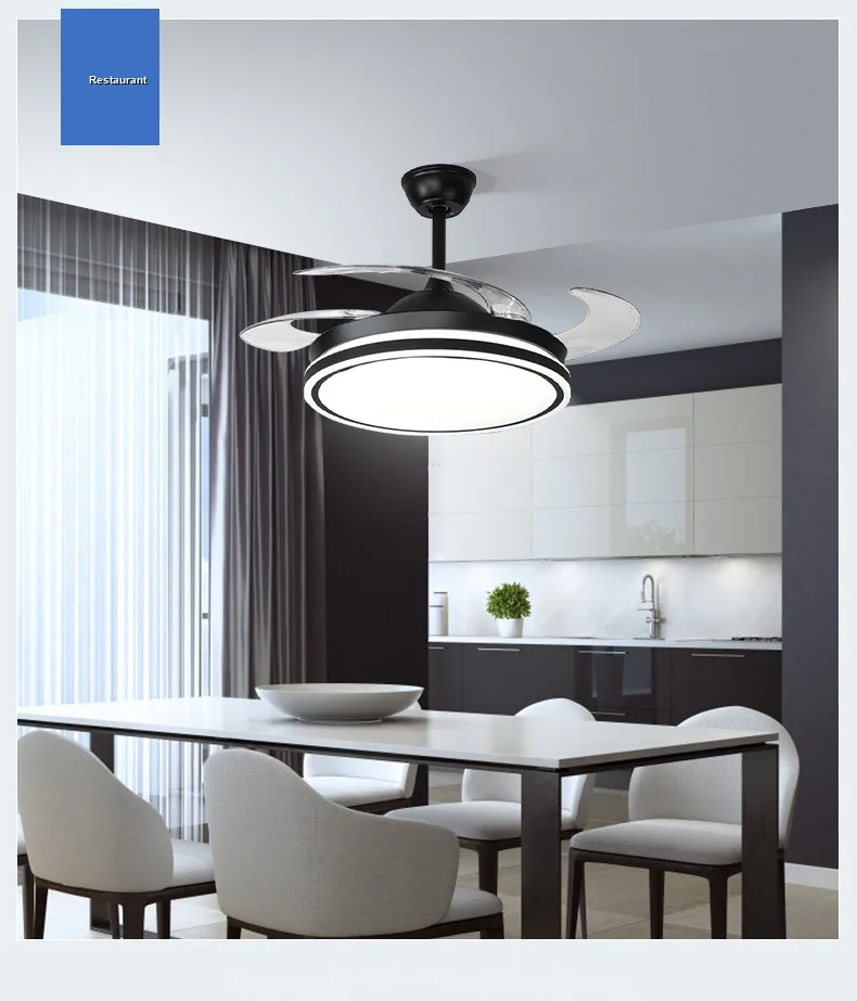 Modern Minimalist Solid Brass Remote-Controlled Ceiling Fan Light — Living Room, Bedroom & Dining Room — view 8
