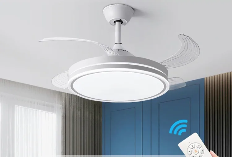 Modern Minimalist Solid Brass Remote-Controlled Ceiling Fan Light — Living Room, Bedroom & Dining Room — view 5