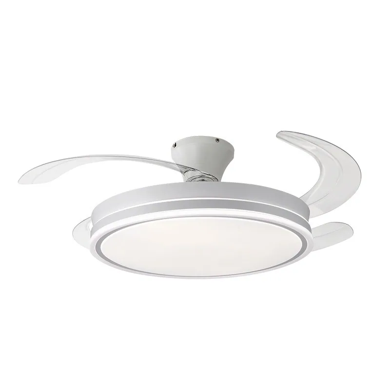 Modern Minimalist LED Variable-Frequency Illuminated Ceiling Fan Light — Dining Room — view 1