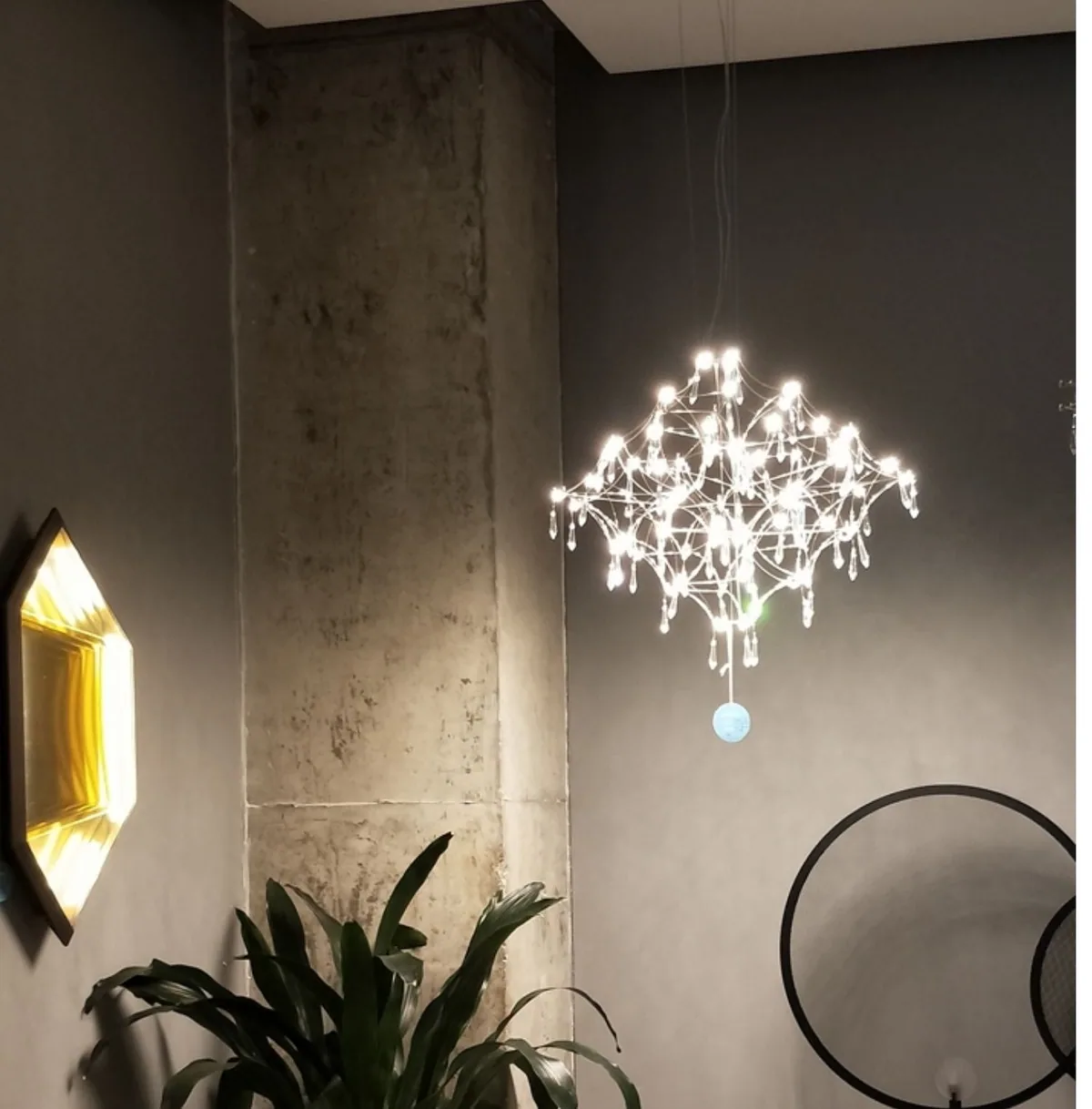Ultra-Minimalist LED Crystal Chandelier — Dining Room & Bar Counter — view 14