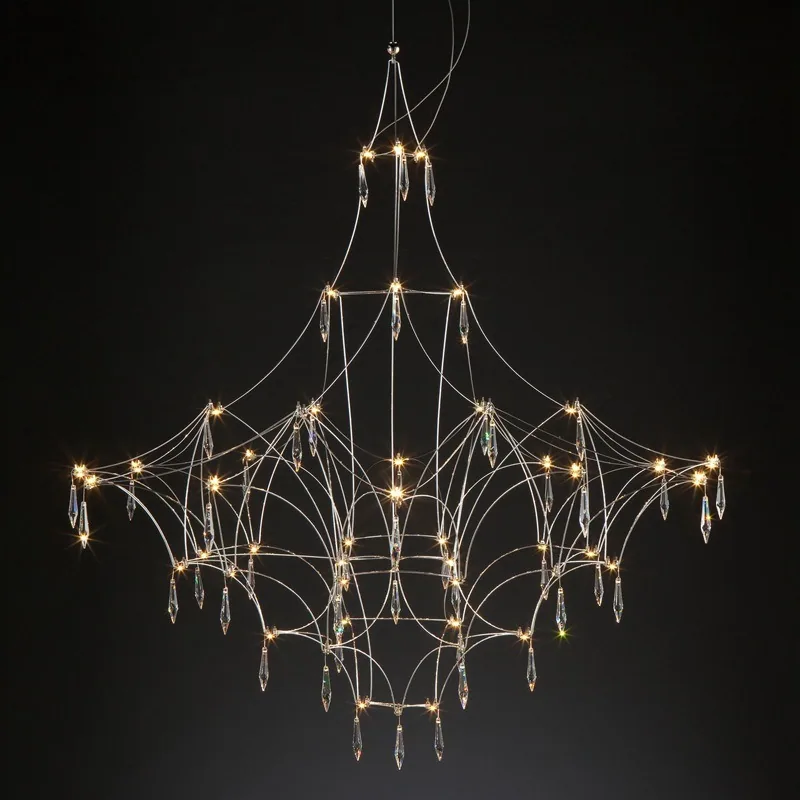 Ultra-Minimalist LED Crystal Chandelier — Dining Room & Bar Counter — view 6