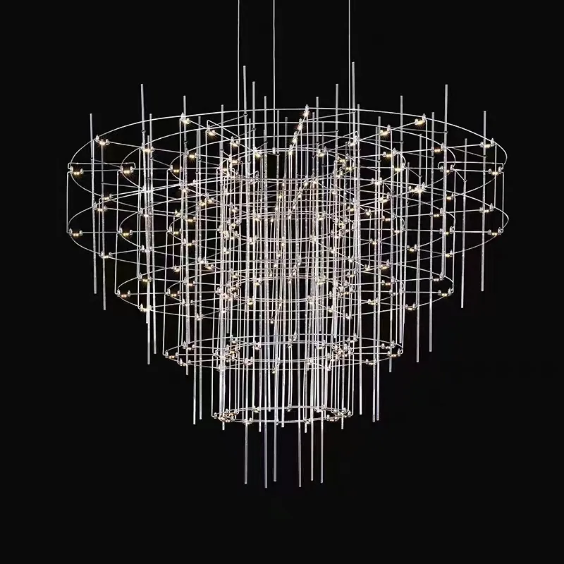 Ultra-Minimalist LED Crystal Chandelier — Dining Room & Bar Counter — view 7