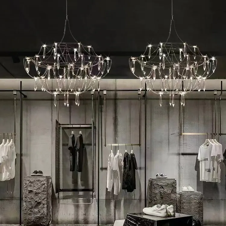 Ultra-Minimalist LED Crystal Chandelier — Dining Room & Bar Counter — view 8