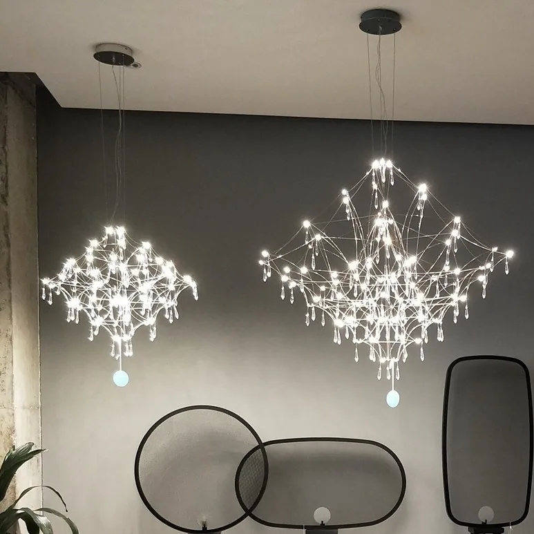Ultra-Minimalist LED Crystal Chandelier — Dining Room & Bar Counter — view 10