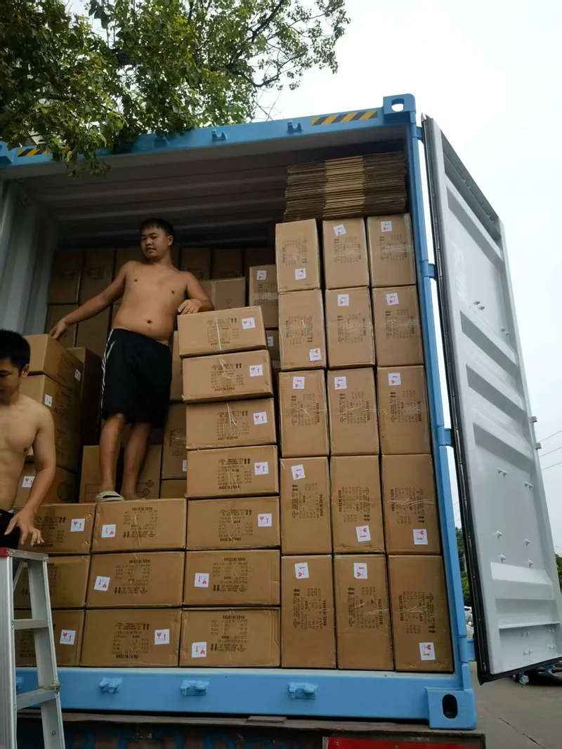 Loading team at container